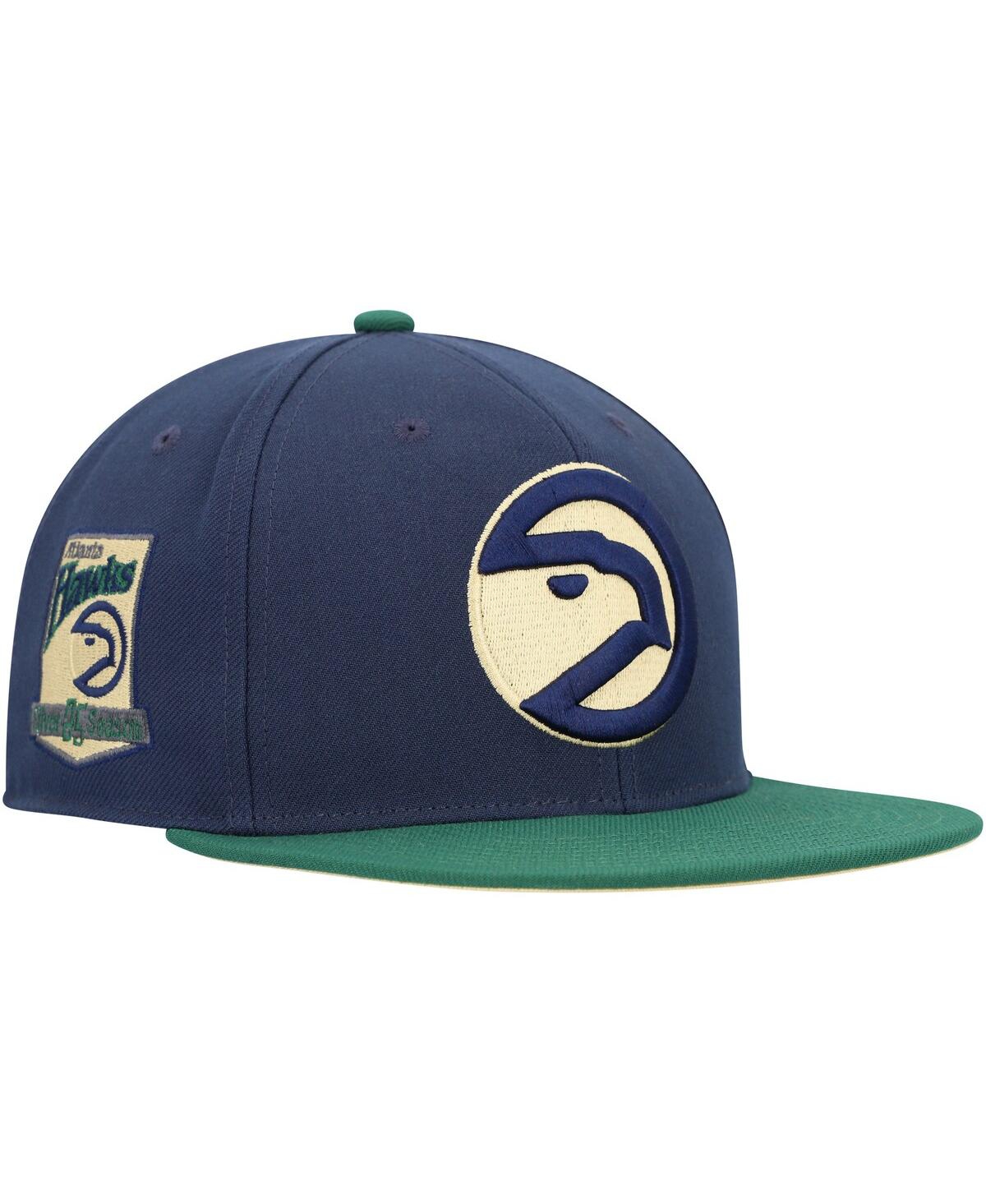 Men's Mitchell & Ness Green Atlanta Hawks 25 Seasons Hardwood Classics Grassland Fitted Hat - Green