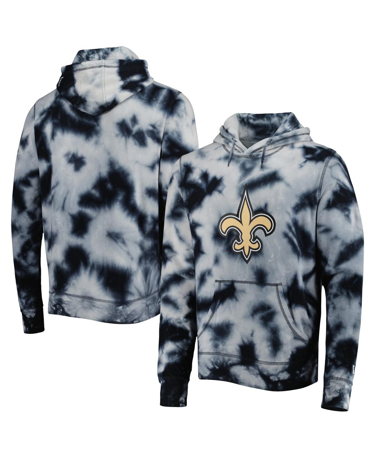 Men's New EraNew Orleans Saints Team Tie-Dye Pullover Hoodie - Black