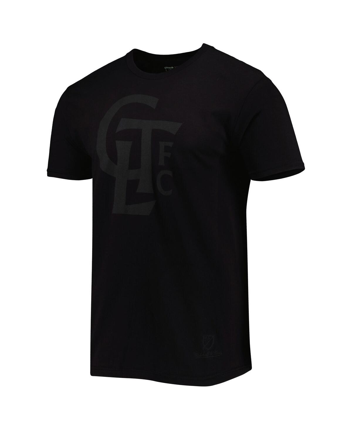 Shop Mitchell & Ness Men's  Black Charlotte Fc Blackout T-shirt