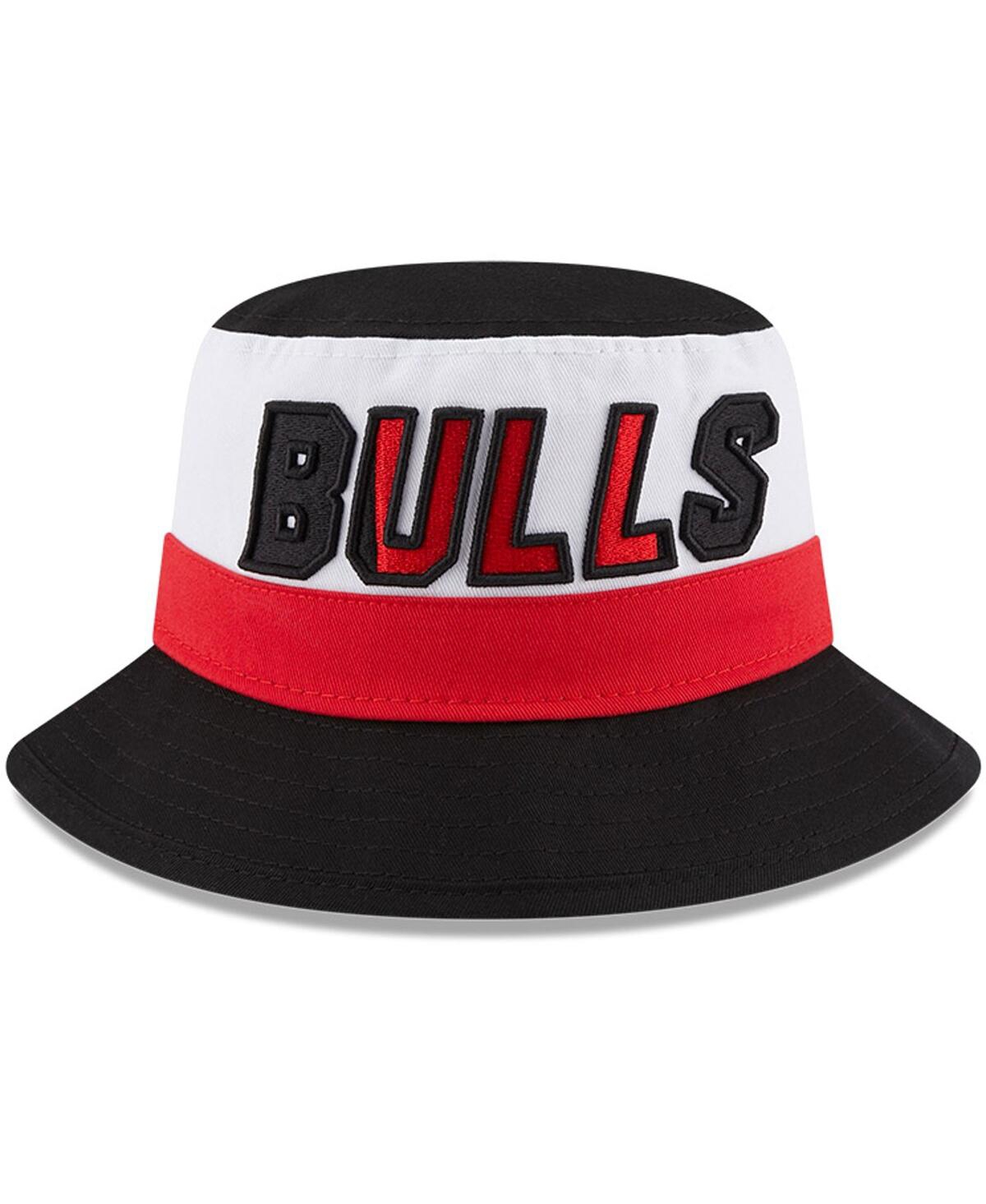 Shop New Era Men's  White, Black Chicago Bulls Back Half Bucket Hat In White,black