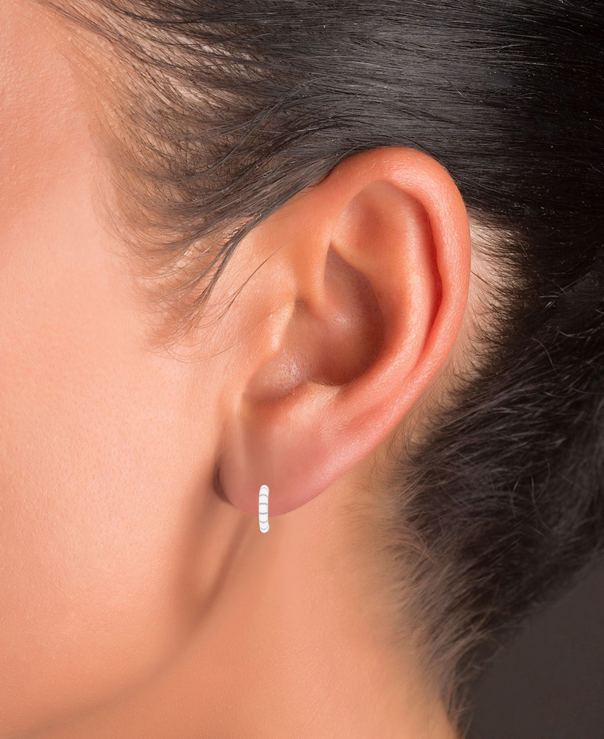 Enamel Hoop Earrings in Sterling Silver or 14k Gold over Sterling Silver, 1/2