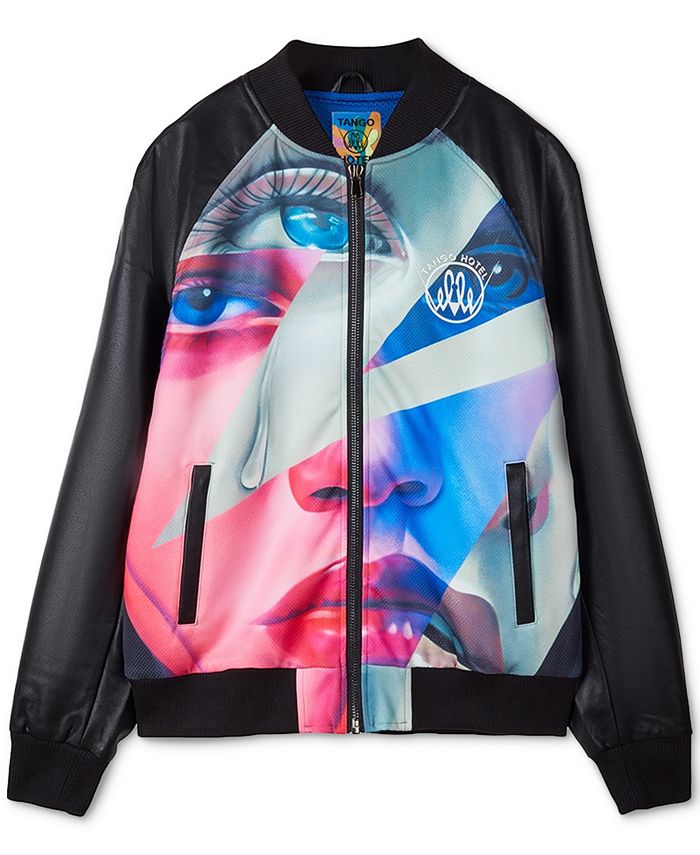 TANGO HOTEL Men's Elle The Artist Printed MixMedia Bomber Jacket Macy's