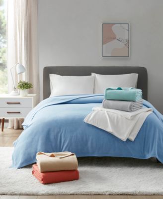 Home Design Fleece Blankets Created For Macys In Medium Blue