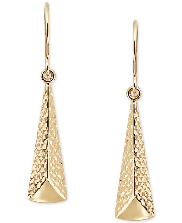 Macy's Polished Long Triangle Drop Earrings in 10k Yellow Gold Macy's