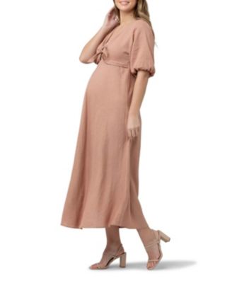 Maternity Camille Tie Front Midi Dress