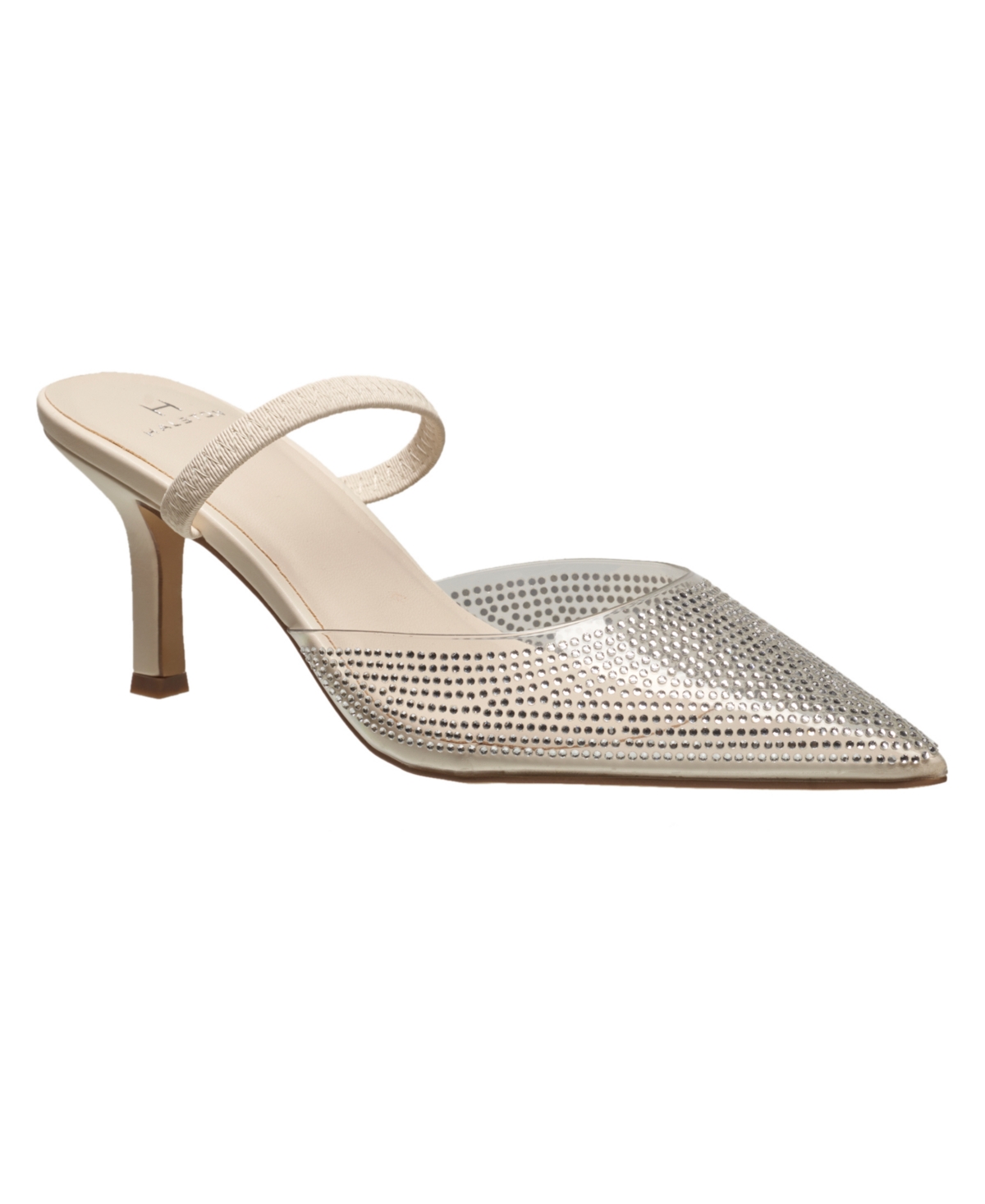 Shop H Halston Women's Yasmine Embellished Evening Mules In Natural