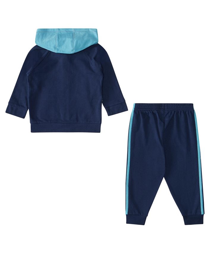 adidas Baby Boys Color Block Long Sleeve Jacket and Pants, 2 Piece Set