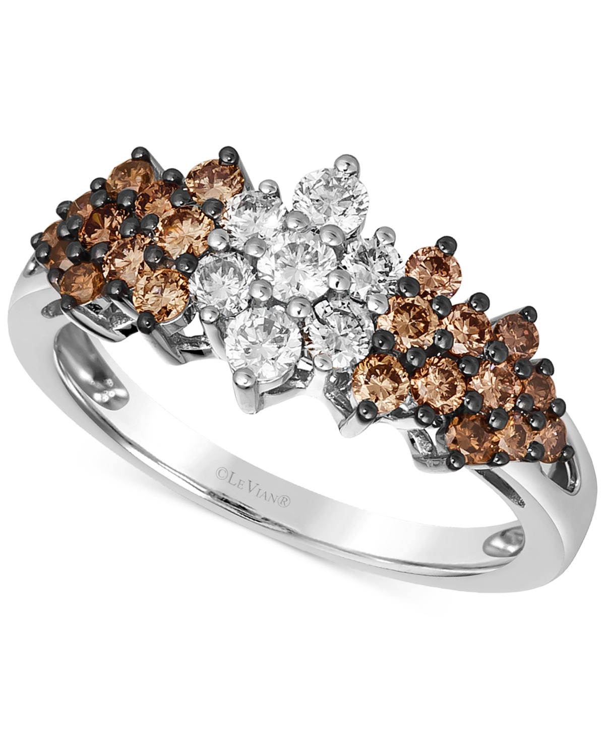 Le Vian Chocolate Ombre Diamond Cluster Ring (1 Ct. T.w.) In 14k Rose Gold, White Gold Or Yellow Gold In K White Gold Ring