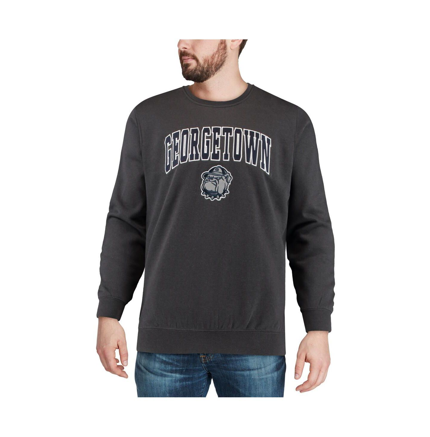 Мужская толстовка Colosseum Georgetown Hoyas Arch and Logo Crew Neck, цвет: Угольный — фото 2
