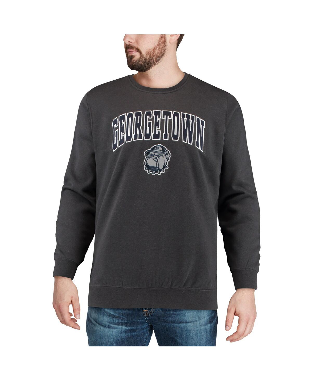 Shop Colosseum Men's Georgetown Hoyas Arch And Logo Crew Neck Sweatshirt In Charcoal