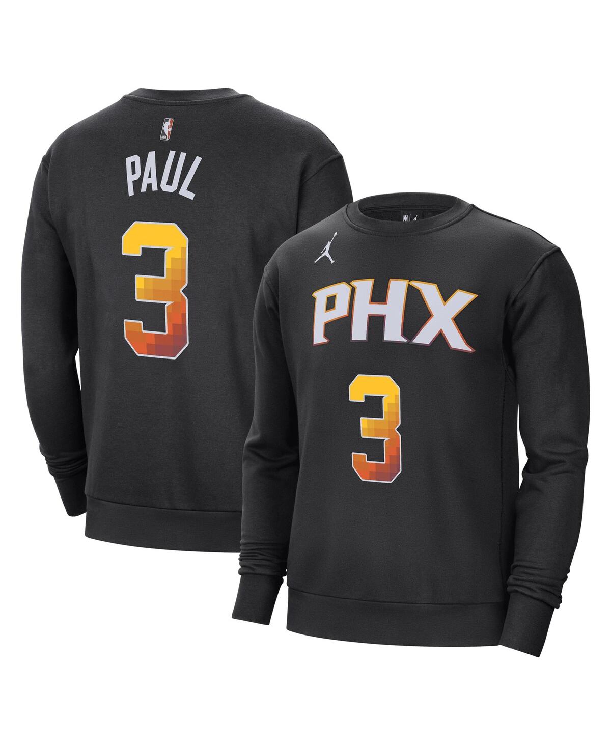 Shop Jordan Men's  Chris Paul Black Phoenix Suns Statement Name And Number Pullover Sweatshirt