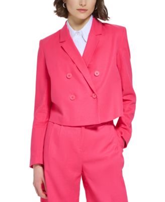 Calvin Klein - Petite Double-Breasted Cropped Jacket