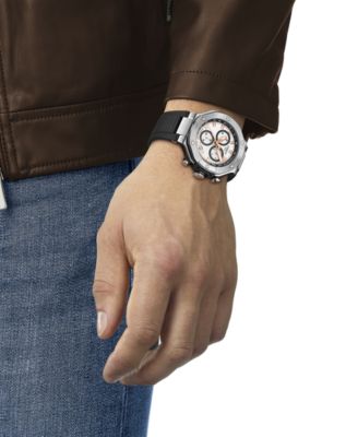 Men's Swiss Chronograph T-Race Black Strap Watch 45mm