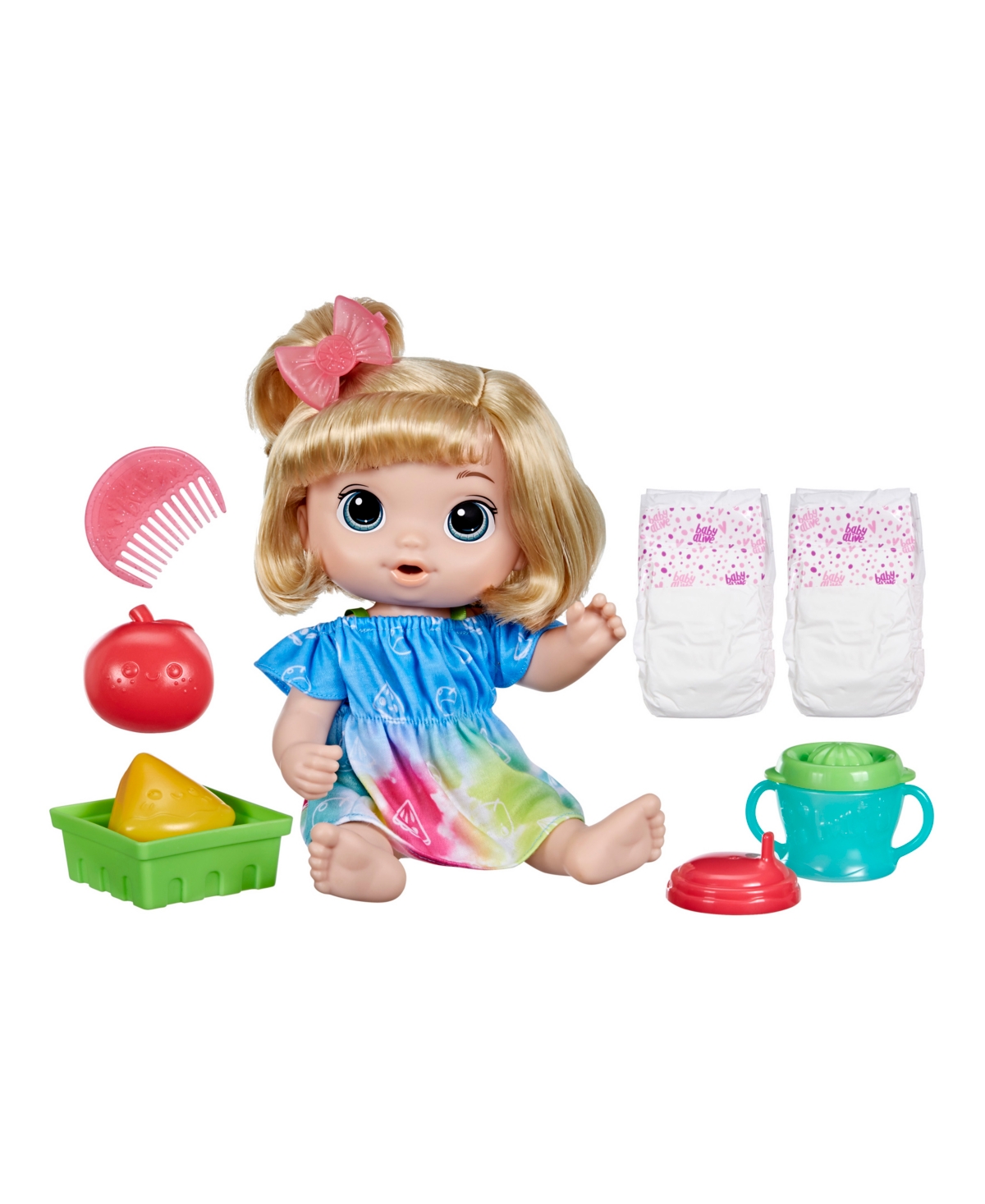 Baby Alive Kids' Fruity Sips Doll, Apple, Blonde Hair In No Color