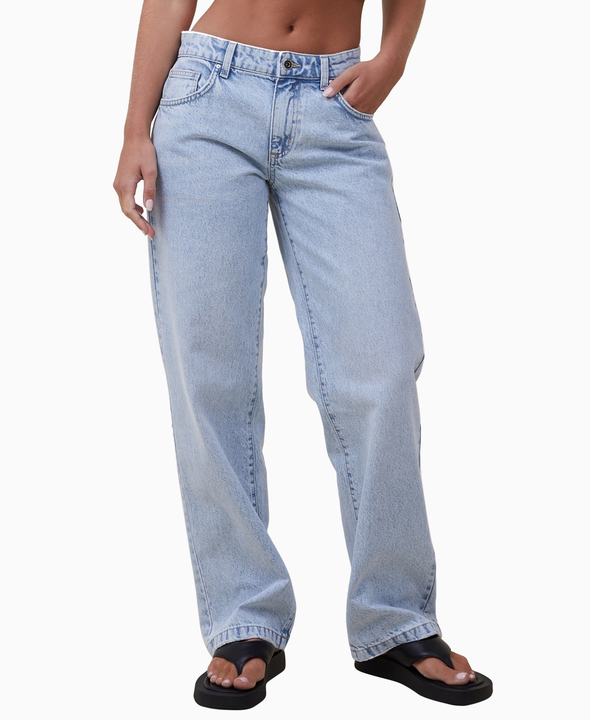 Women's Low Rise Straight Jeans - Palm Blue