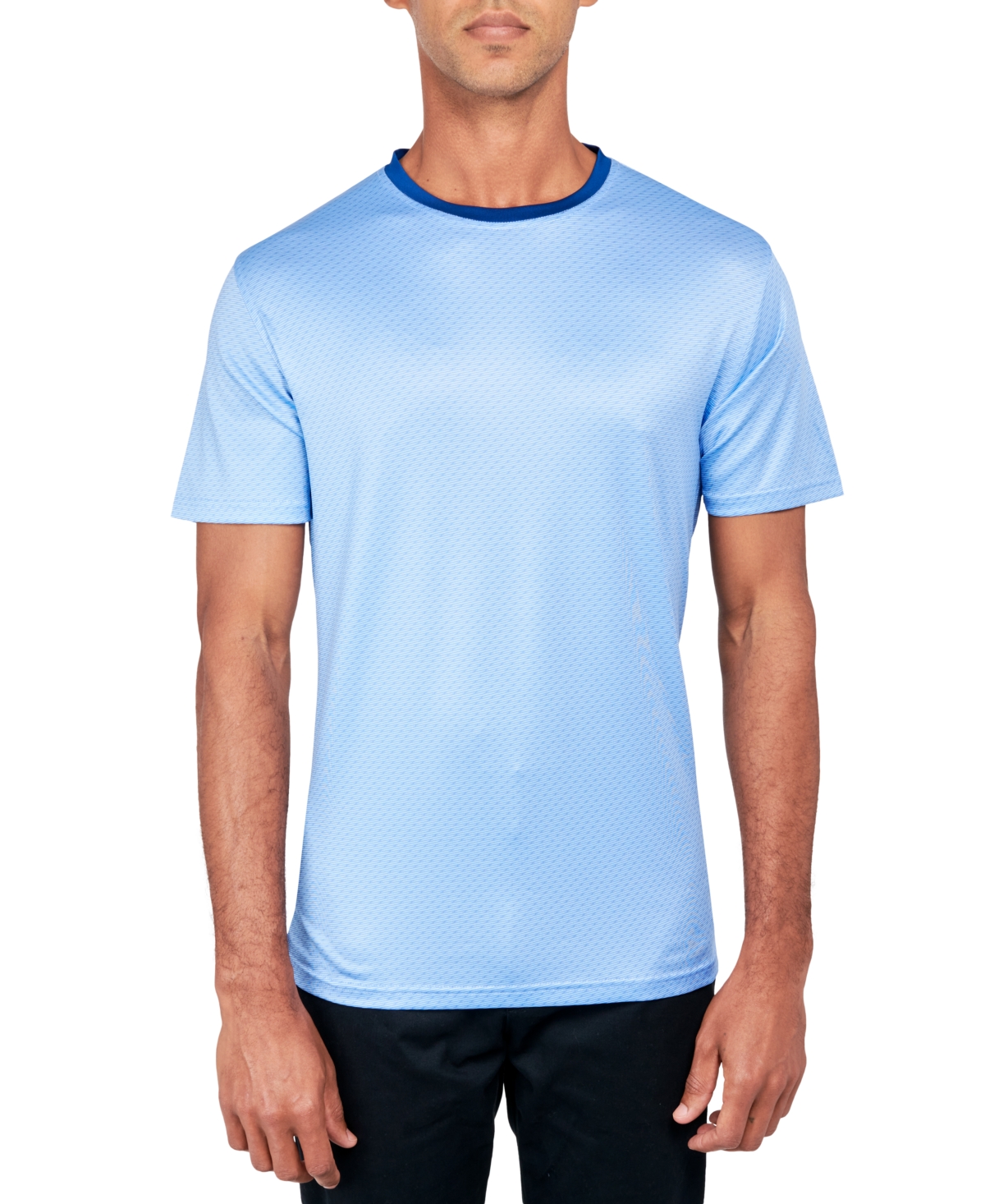 Men's Regular-Fit Broken Stripe Performance T-Shirt - Blue