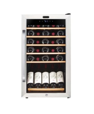 34 Bottle Freestanding Stainless Steel Refrigerator With Digital Control