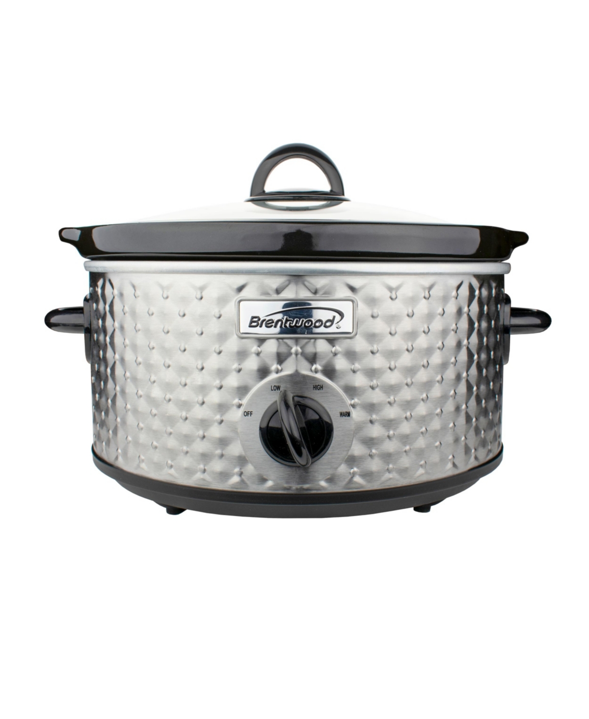 Brentwood 3.5 Quart Diamond Pattern Electric Slow Cooker - Silver