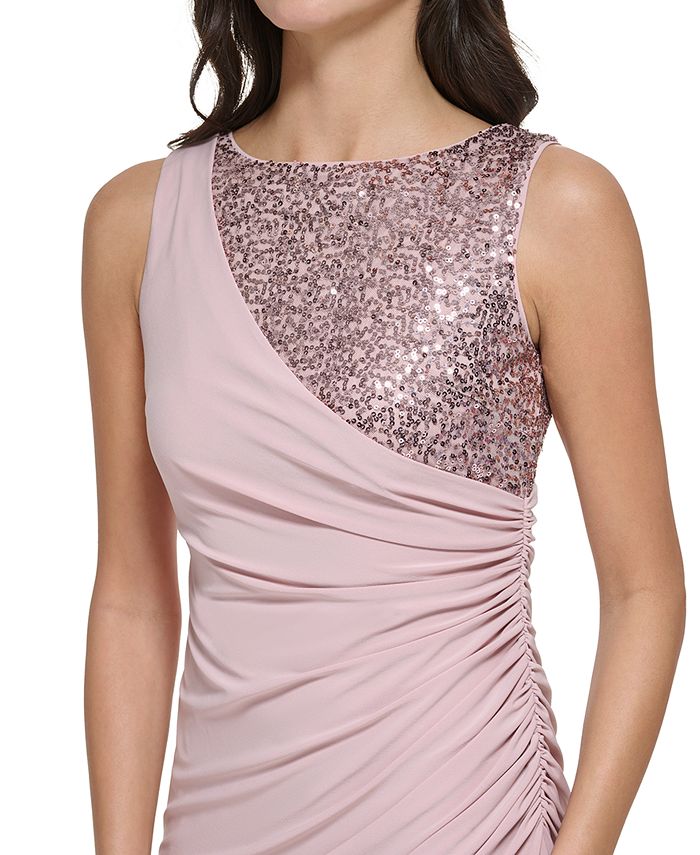 Jessica howard sequined deals ruched sheath dress
