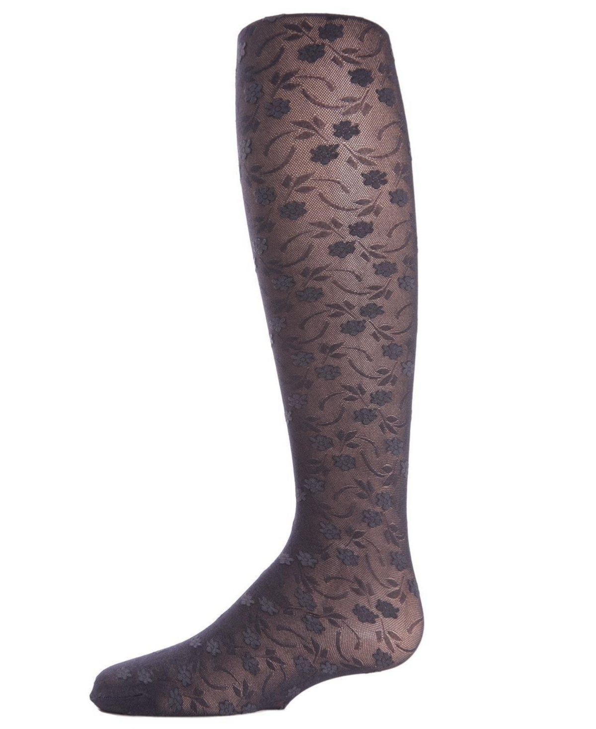 MeMoi Girls Sweet Blossoms Sheer Floral Lace Tights