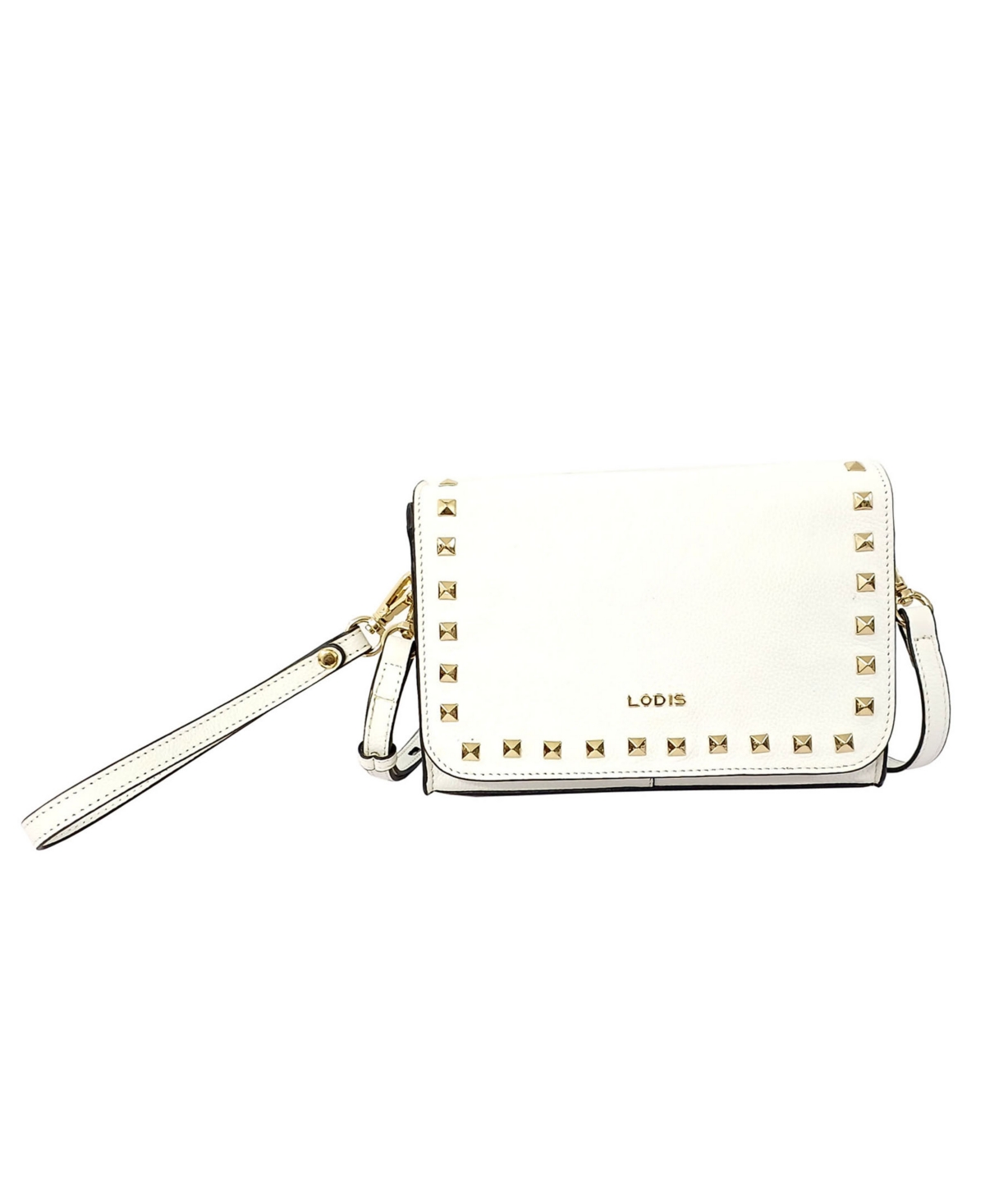 Lodis Rio Adjustable Crossbody Bag With Studs In White