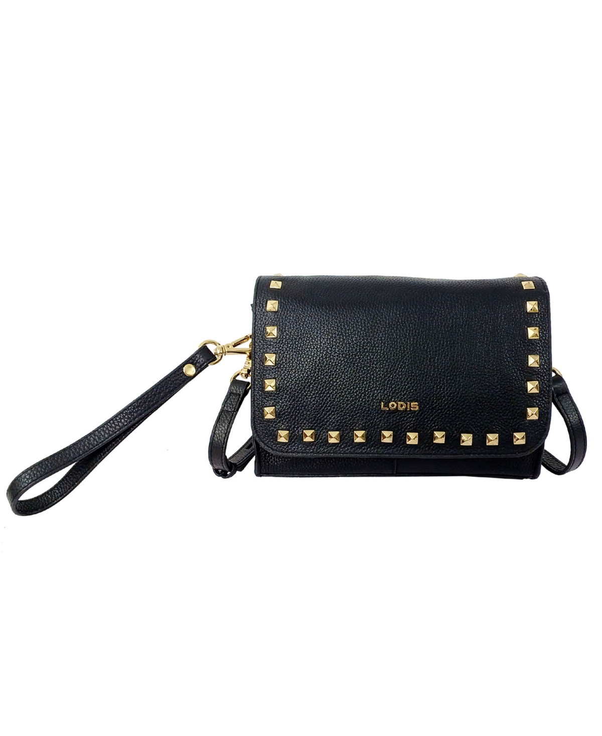 Lodis Rio Adjustable Crossbody Bag With Studs In Black