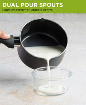 Aluminum 1 Quart Evolve Non-Stick Saucepan with Pouring Spouts