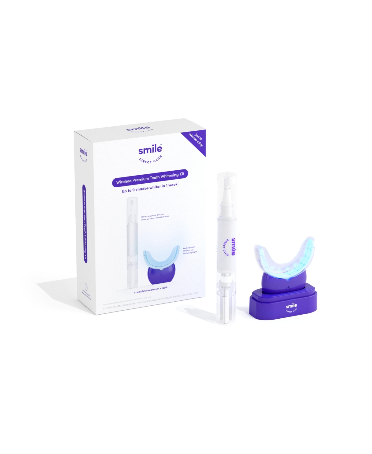 Smile Direct Club Teeth Whitening Kit With Premium Wireless Led Light And 1 Treatment Size Gel Pen In Blurple