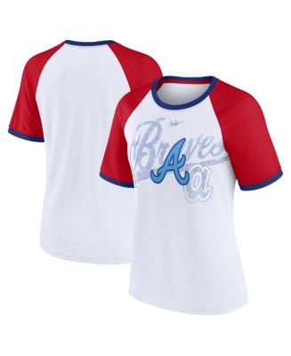 Women's Nike White Atlanta Braves Rewind Color Remix Fashion Raglan T ...
