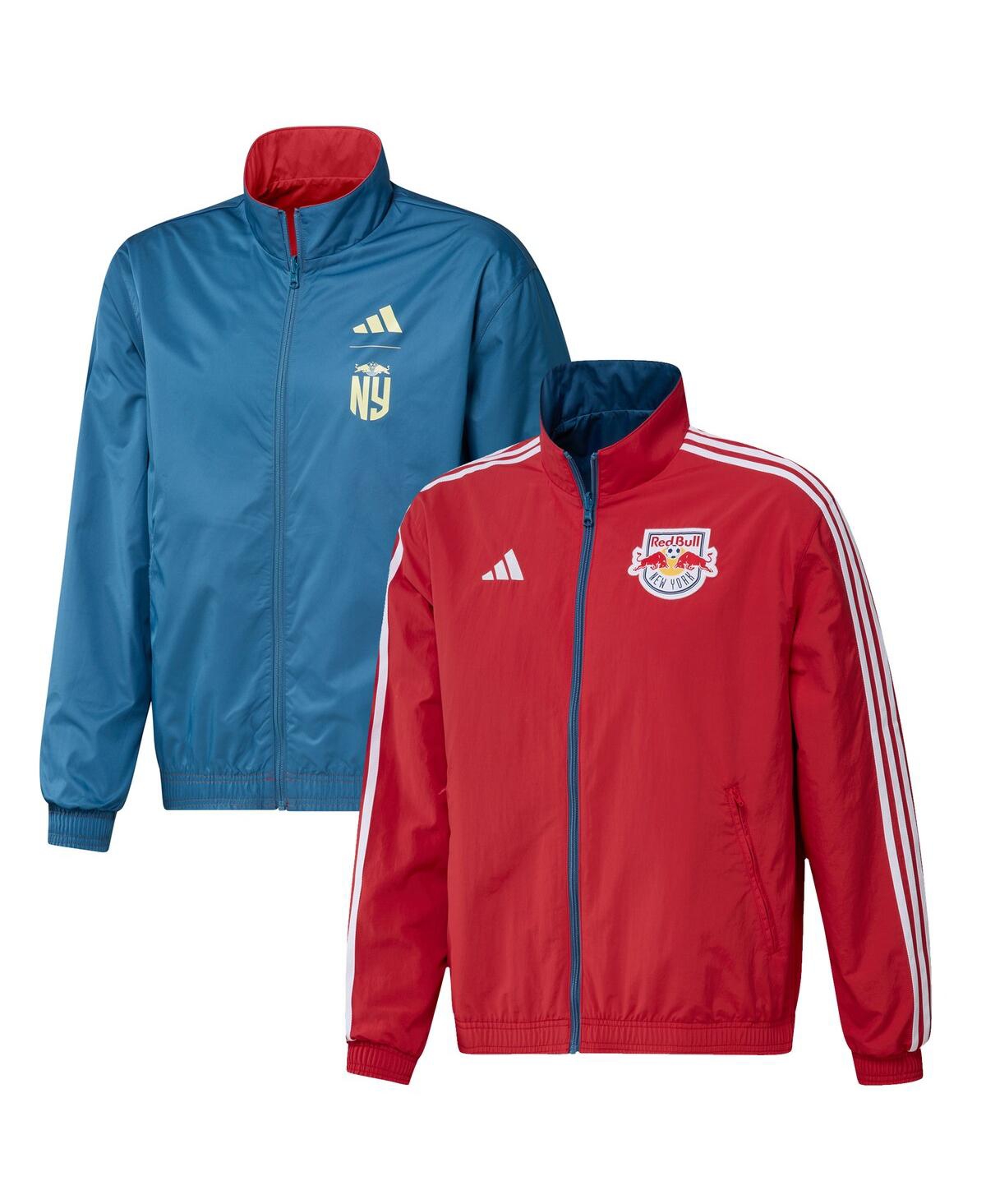 Shop Adidas Originals Men's Adidas Red And Gray New York Red Bulls 2023 On-field Anthem Full-zip Reversible Team Jacket In Red,gray