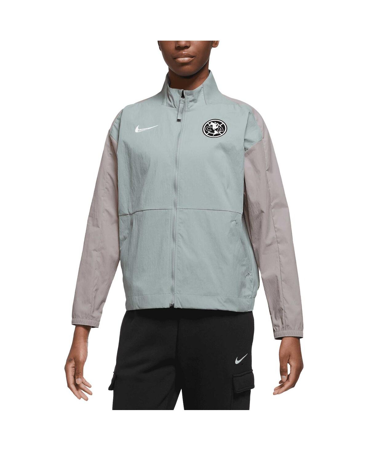 Shop Nike Women's  Gray Club America Team Anthem Raglan Full-zip Jacket