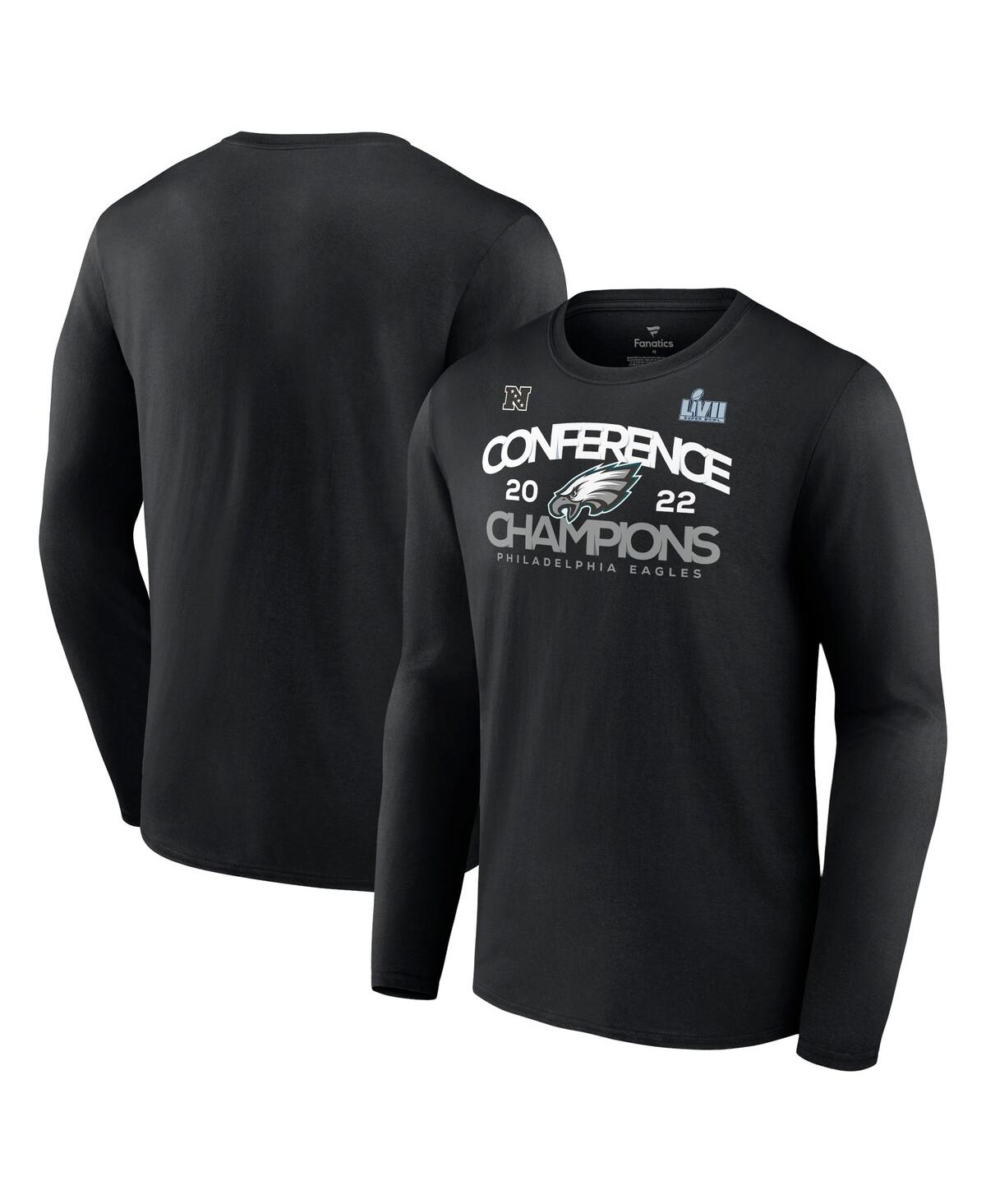 Men's FanaticsPhiladelphia Eagles 2022 Nfc Champions Shadow Cast Long Sleeve T-shirt - Black