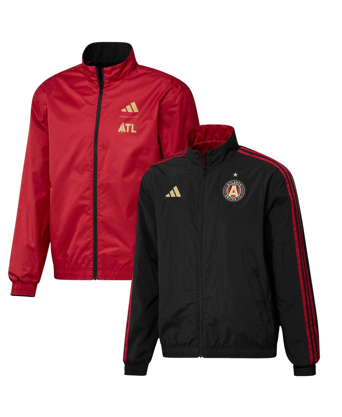 Shop Adidas Originals Men's Adidas Black And Red Atlanta United Fc 2023 On-field Anthem Full-zip Reversible Team Jacket In Black,red