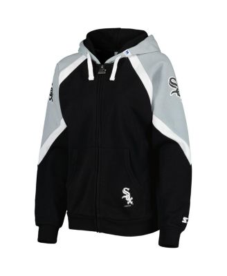 Women's Black, Silver Chicago White Sox Hail Mary Full-Zip Hoodie