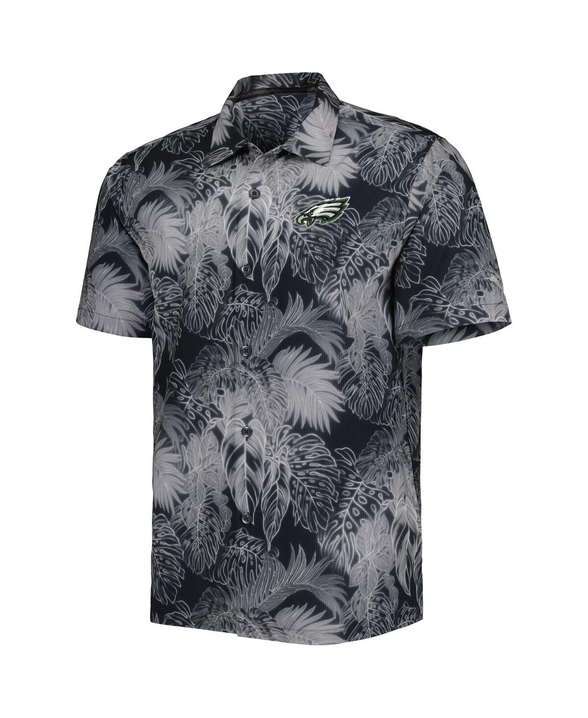 Shop Tommy Bahama Men's  Black Philadelphia Eagles Coast Luminescent Fronds Camp Islandzone Button-up Shir