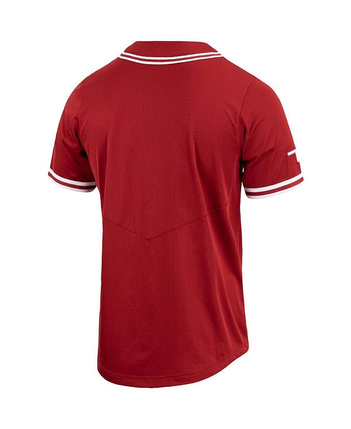 Nike Men's Crimson Oklahoma Sooners Replica FullButton Baseball Jersey