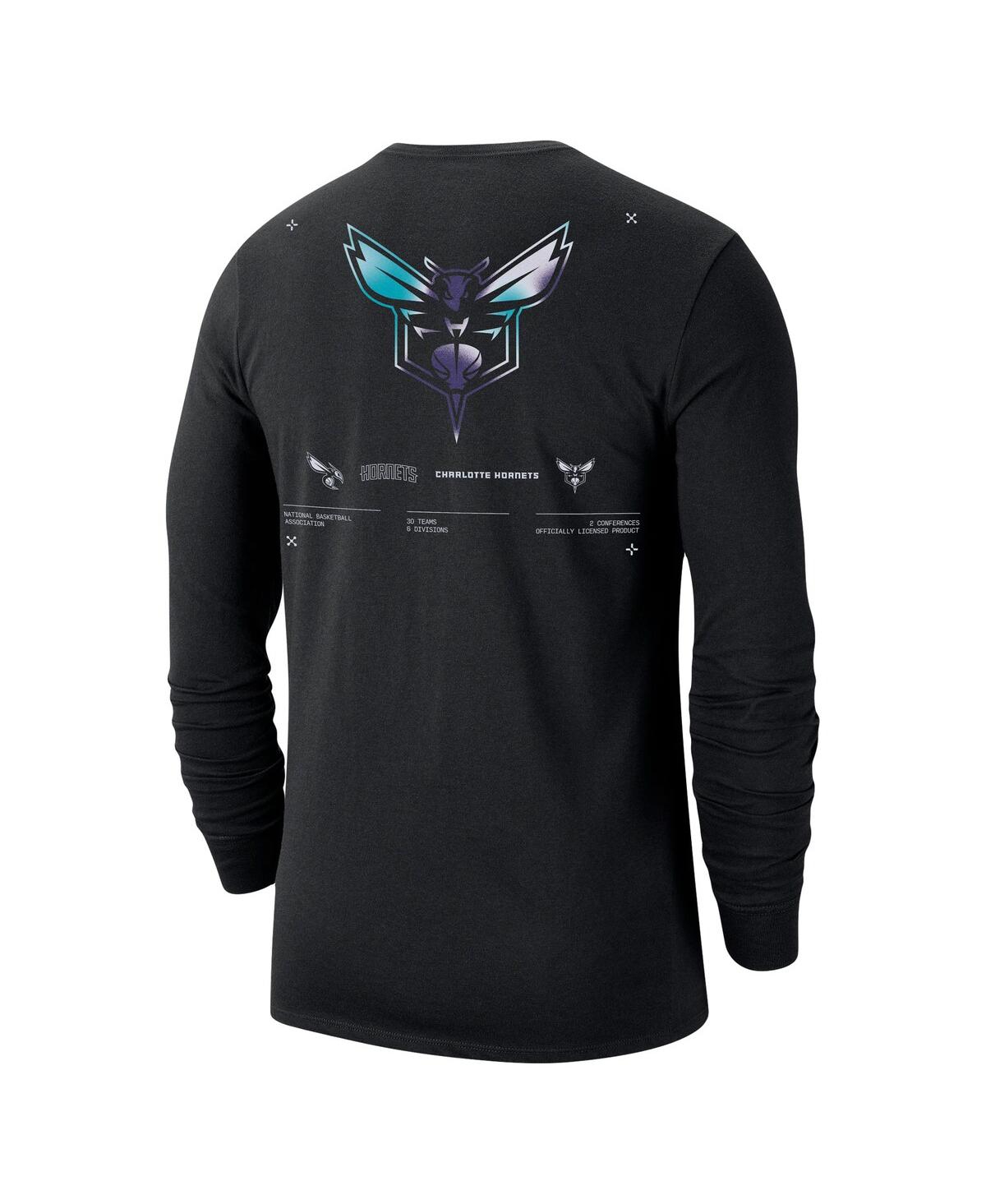 Men's JordanCharlotte Hornets Essential Air Traffic Control Long Sleeve T-shirt - Black