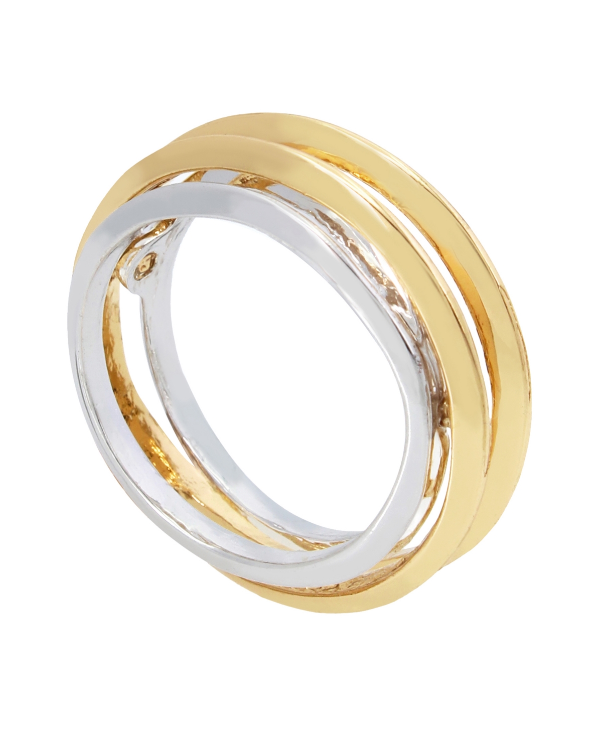 Two-Tone Multi Row Band Ring - Two-Tone