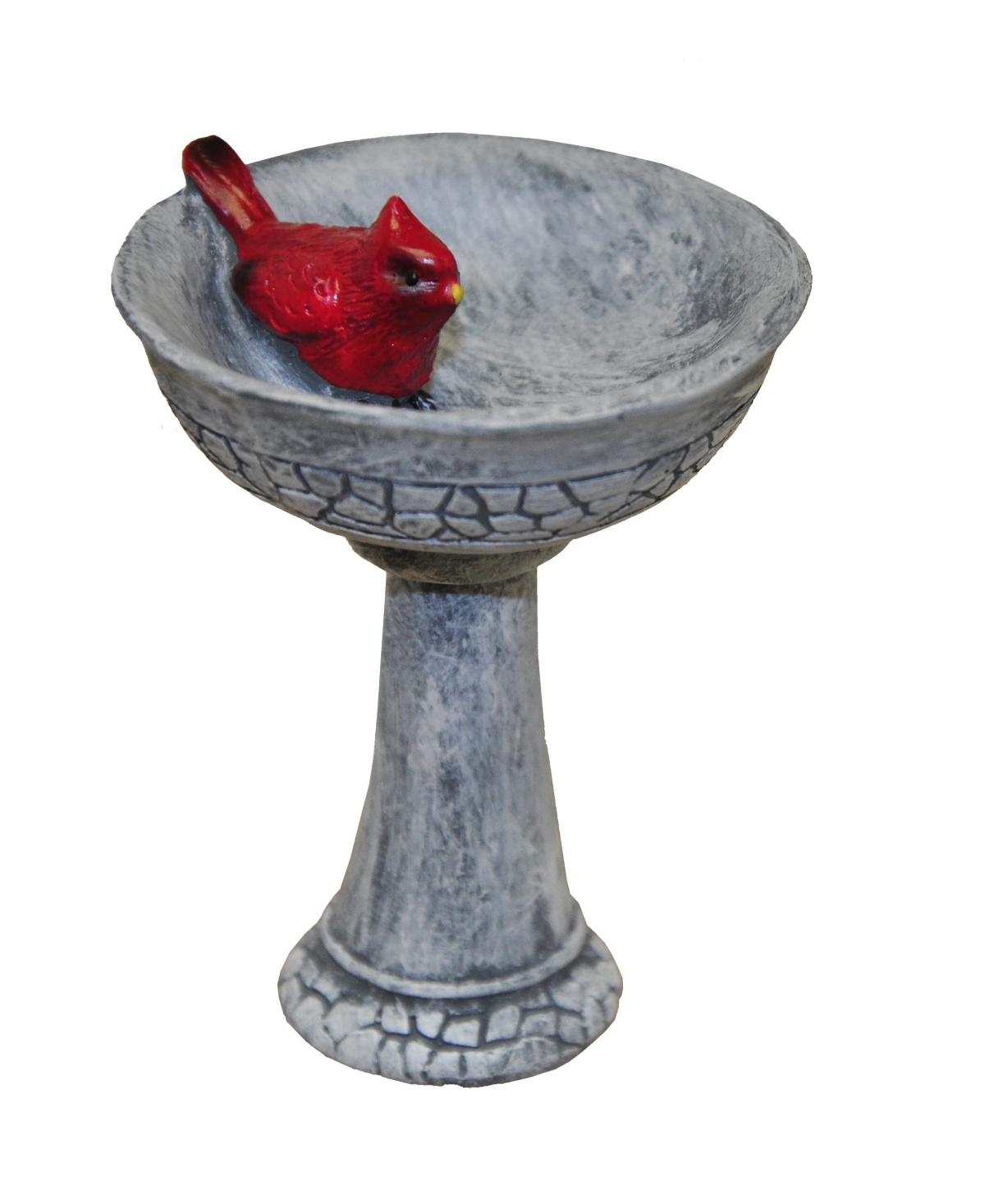 Garden Miniature Cardinal Birdbath - Grey