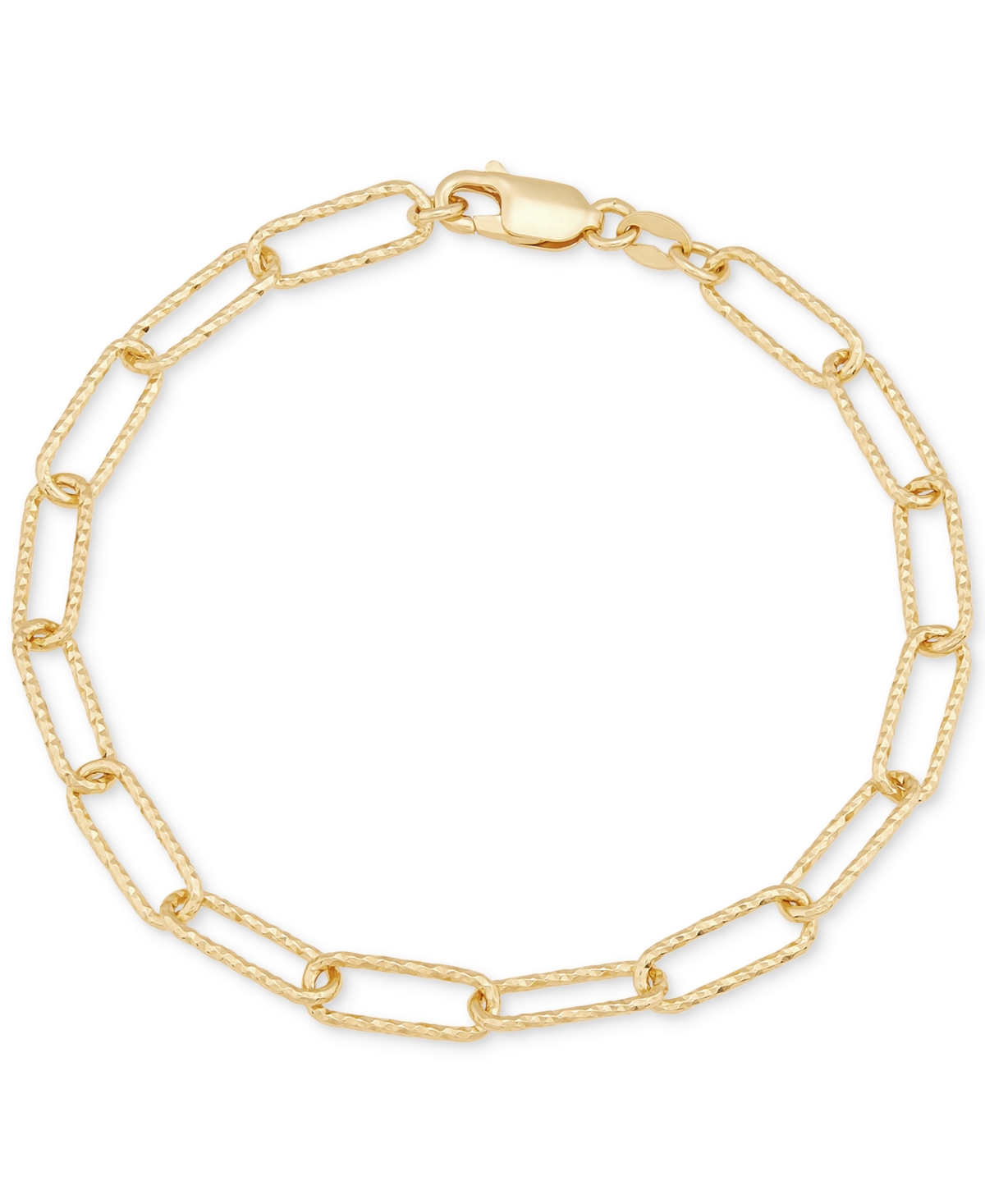 Giani Bernini Textured Paperclip Link Bracelet, Created For Macy's In Gold Over Silver