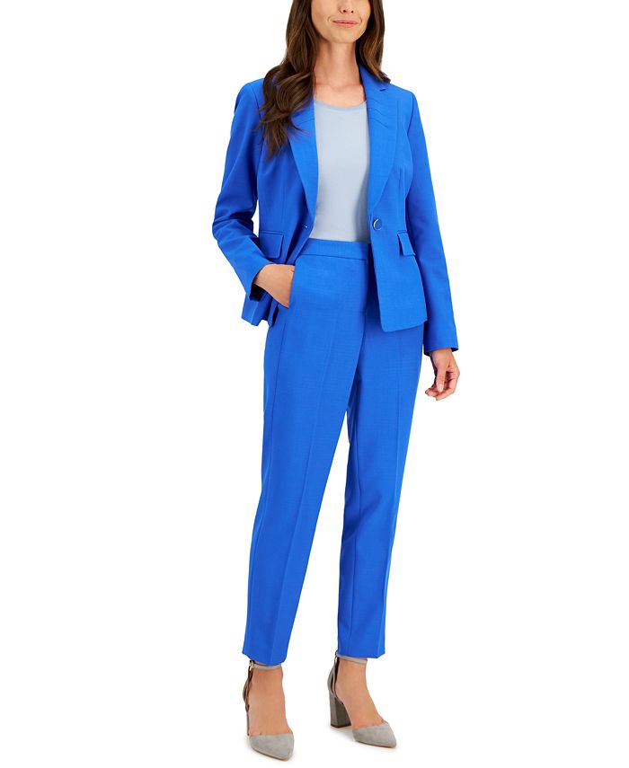 Le Suit Women's Stretch Crepe One-Button Pantsuit, Regular
