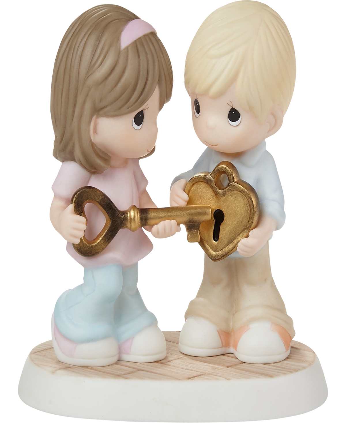 Precious Moments 222003 You Have The Key To My Heart Bisque Porcelain Figurine In Multicolored