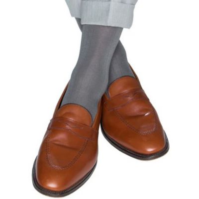 Men's Sutton Fine Merino Wool Solid Color Ribbed Socks