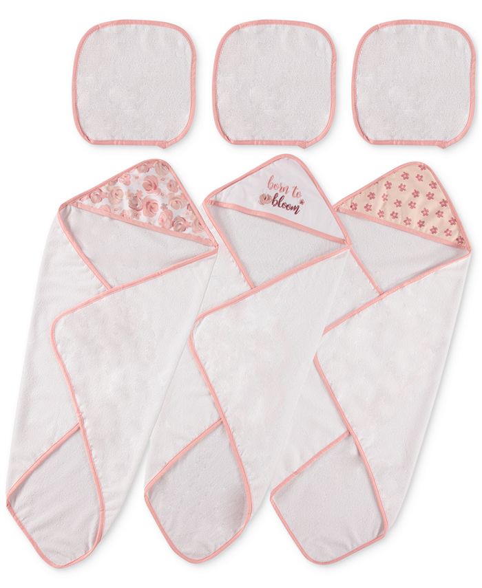 Chickpea Baby Girls Hooded Bath Towel and Washcloths, 6 Piece Set Macy's