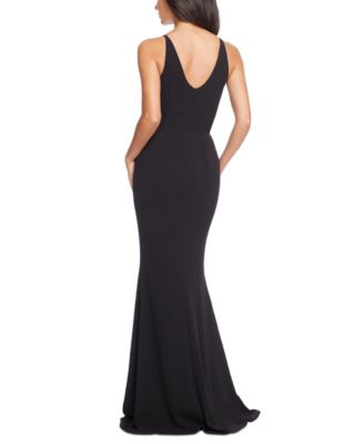 Women's Jordan V-Neck Asymmetrical Ruched Bodycon Maxi Dress