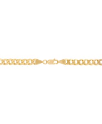 Polished Solid Flat Curb Link 22" Chain Necklace in 14k Gold-Plated Sterling Silver &&nbsp;Sterling Silver 