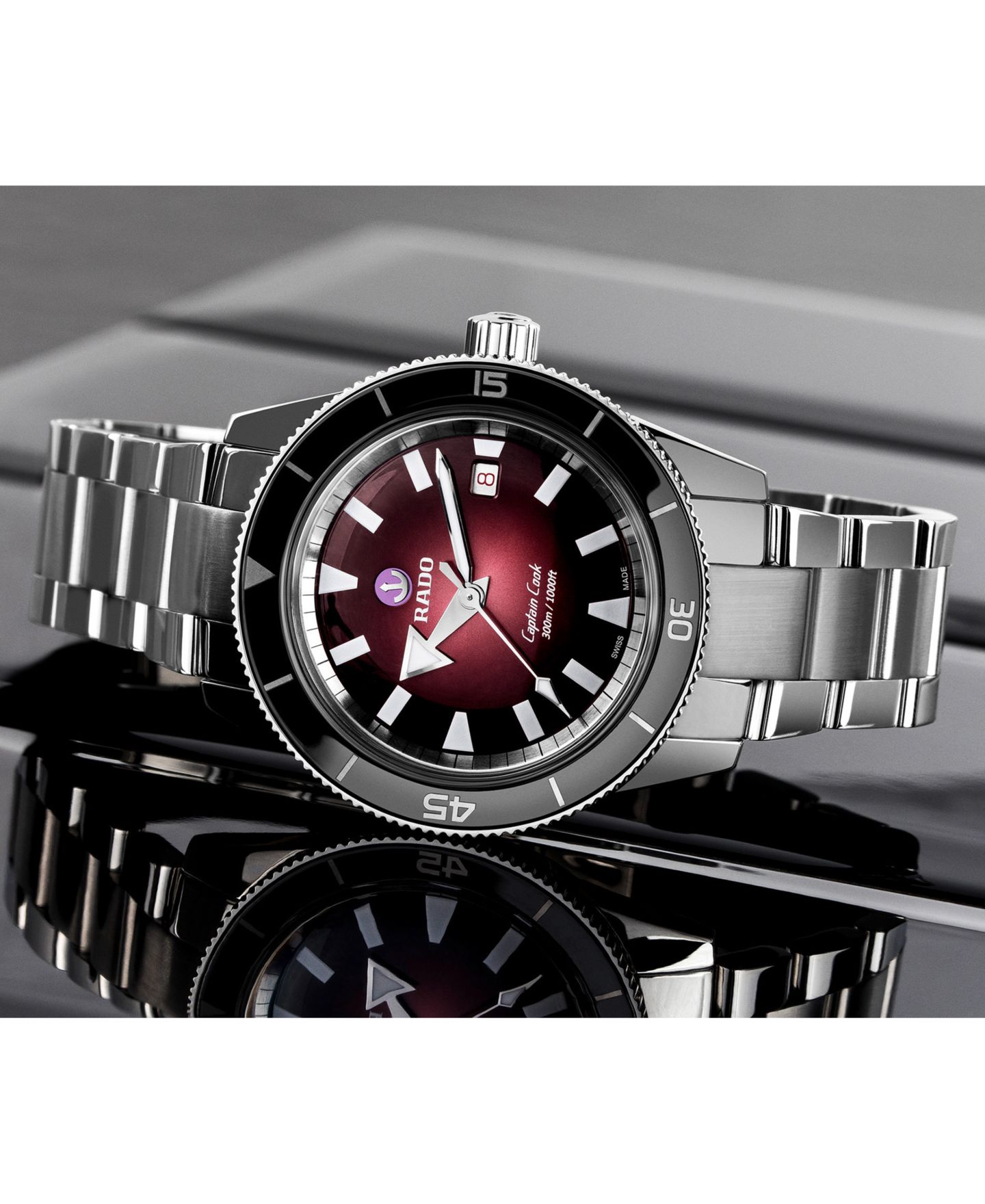 Мужские часы Rado Swiss Automatic Captain Cook Stainless Steel Bracelet Watch 42mm — фото 2