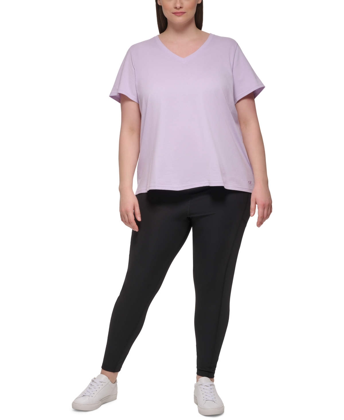 Calvin Klein Performance Plus Size Cotton V-Neck Short-Sleeve T-Shirt