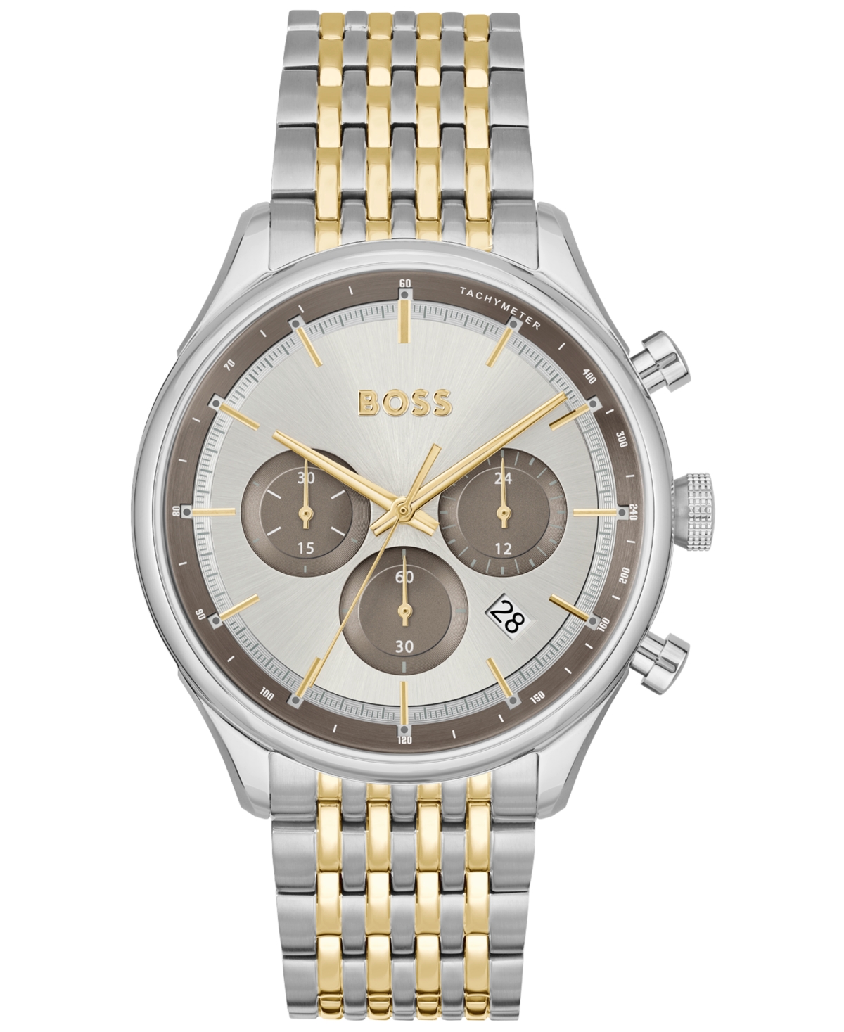 Hugo Boss Boss Men's Gregor Quartz Chronograph Stainless Steel And Ionic Gold-tone Plated Steel Watch 45mm In Two-tone
