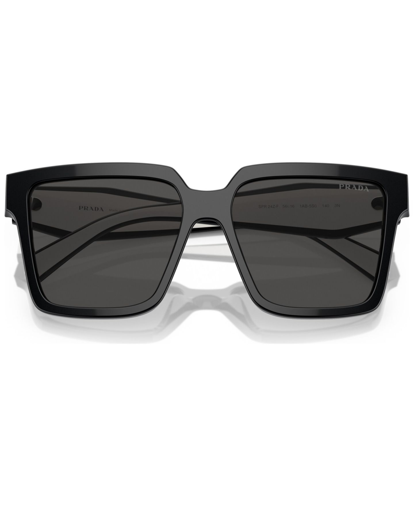 Женские солнцезащитные очки PRADA Oversized Low Bridge Sunglasses, PR 24ZSF, цвет: Чёрный — фото 3